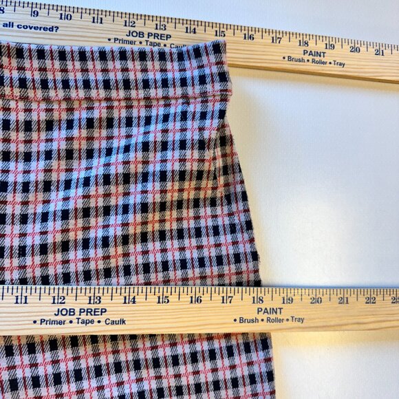 Sanctuary Carnaby Kick Crop Pants Large Plaid Tan Black Red Pull On - Picture 5 of 12